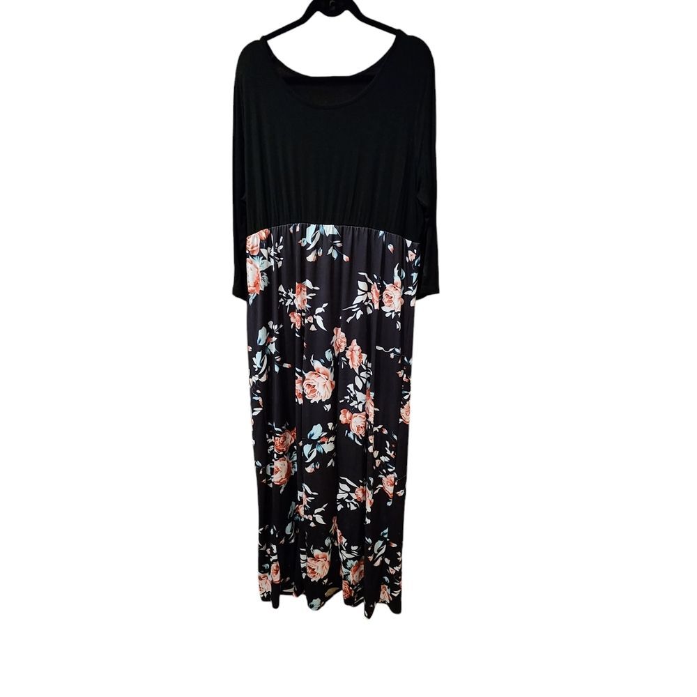 Bluetime Women's 3/4 Sleeve Floral Print Dress Size 3XL - Picture 4 of 7